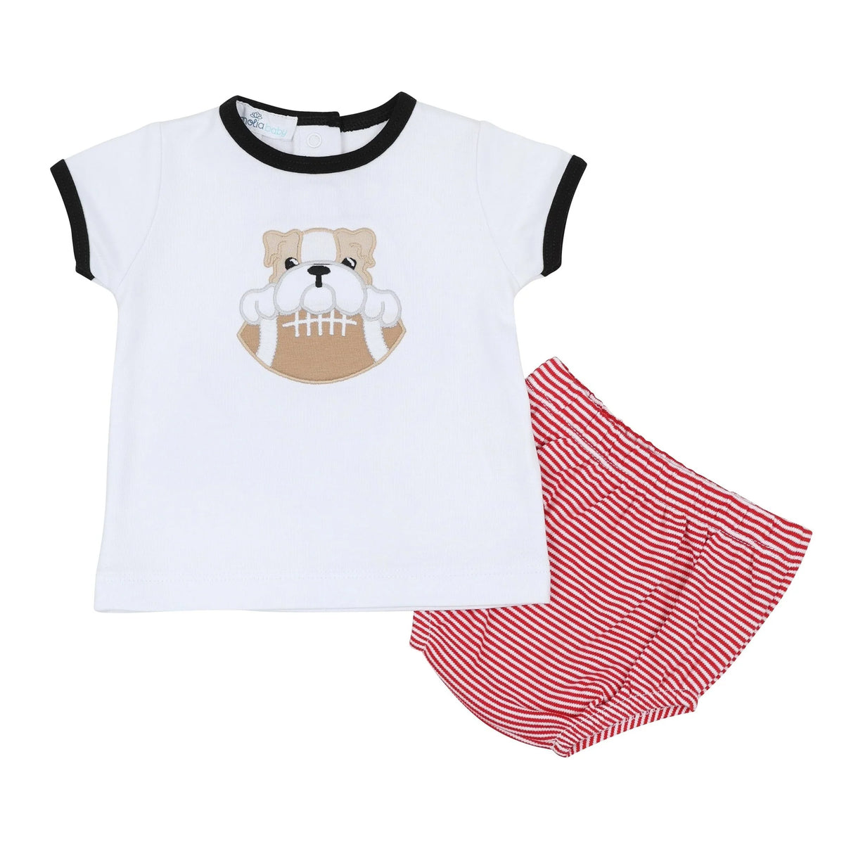 Bulldog Pride Appliqué Diaper Cover Set