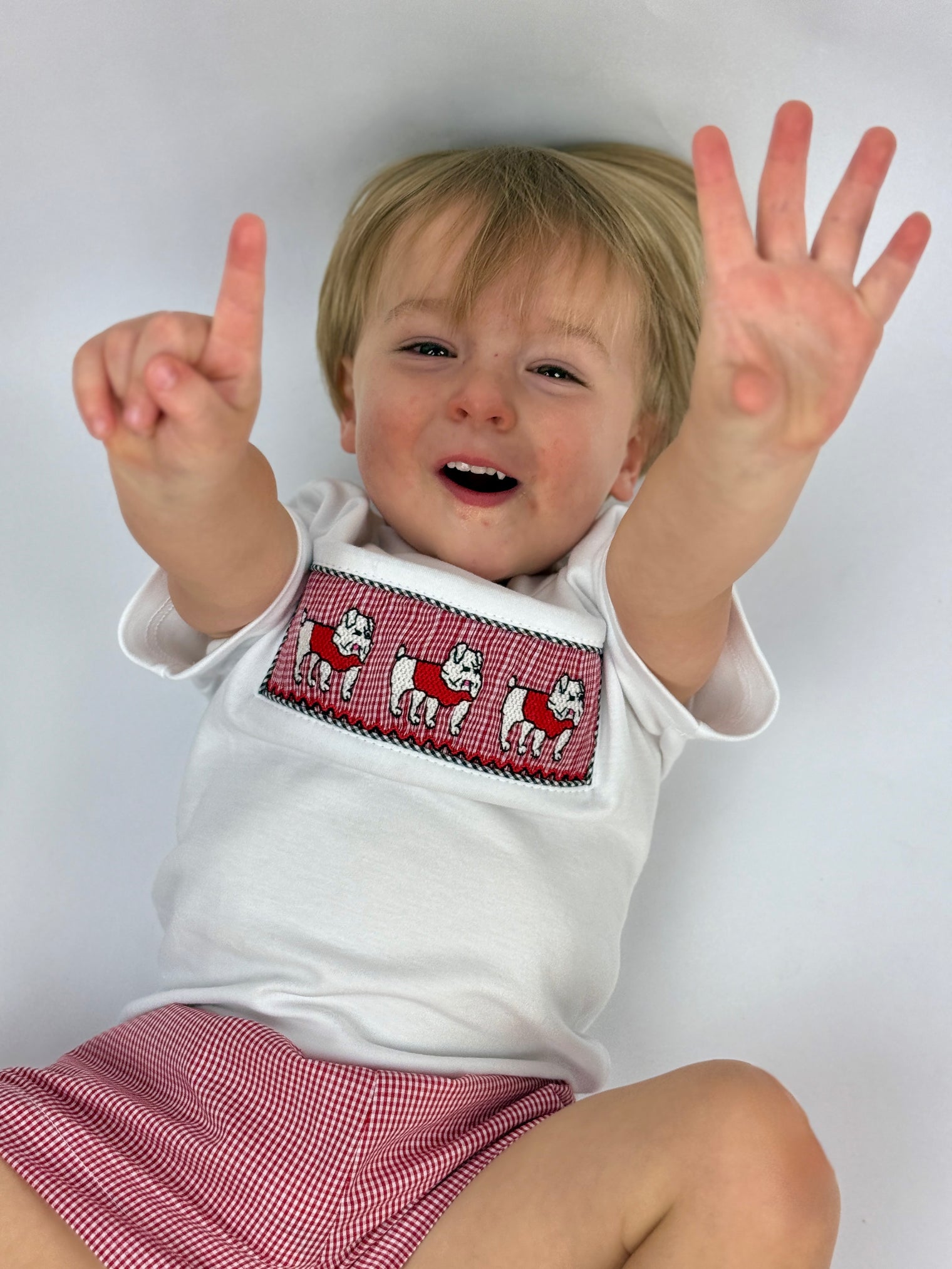 3 Bulldogs Embroidered Short Set