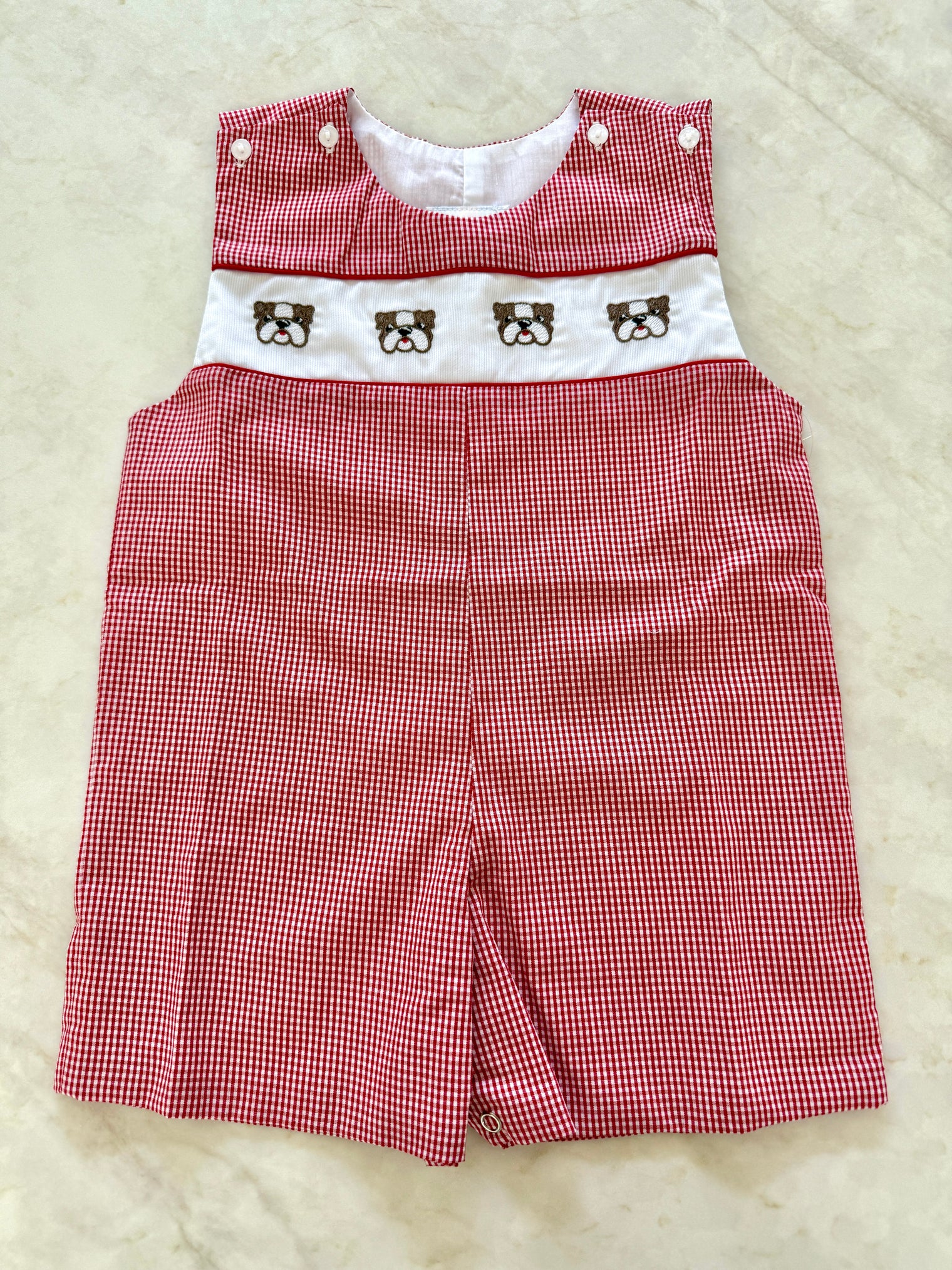 Bulldog Embroidered Boy Shortall