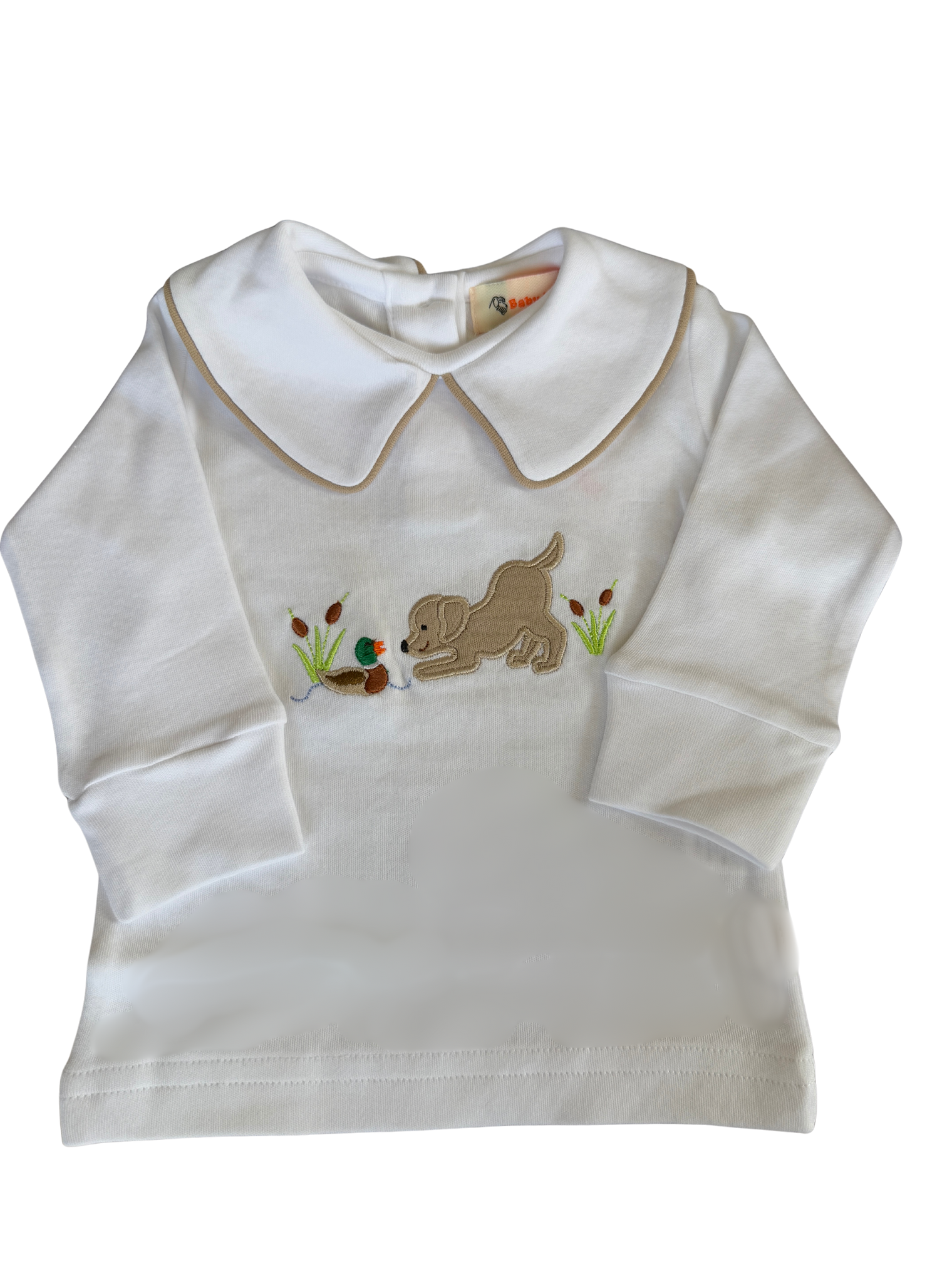 Boys LS Peter Pan Collar Top - Lab with Mallard