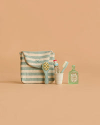 Toothbrush Set in Bag, Mouse - Blue Stripe