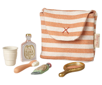Toothbrush Set in Bag, Mouse - Coral Stripe