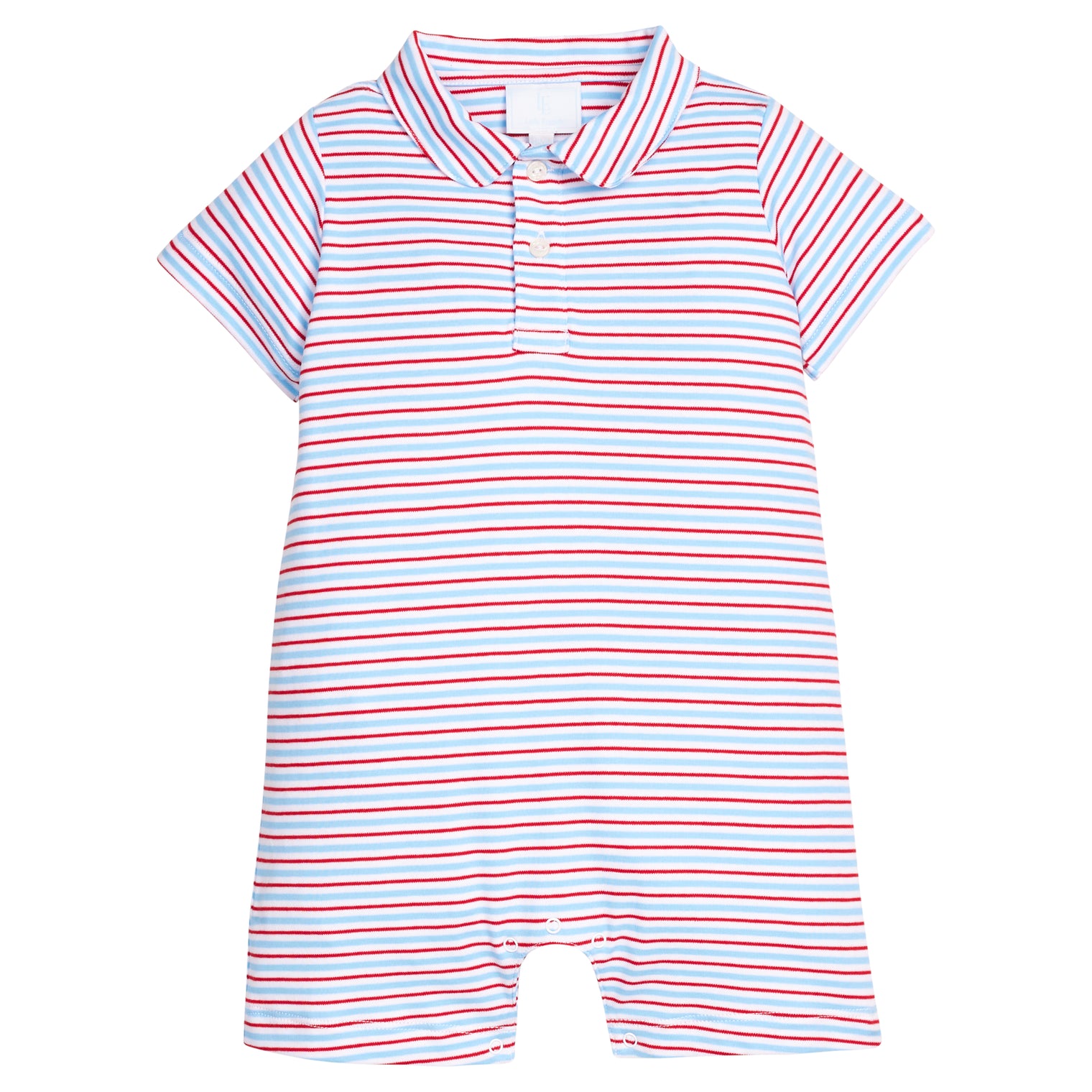 Peter Pan Polo Romper - Primary Stripe