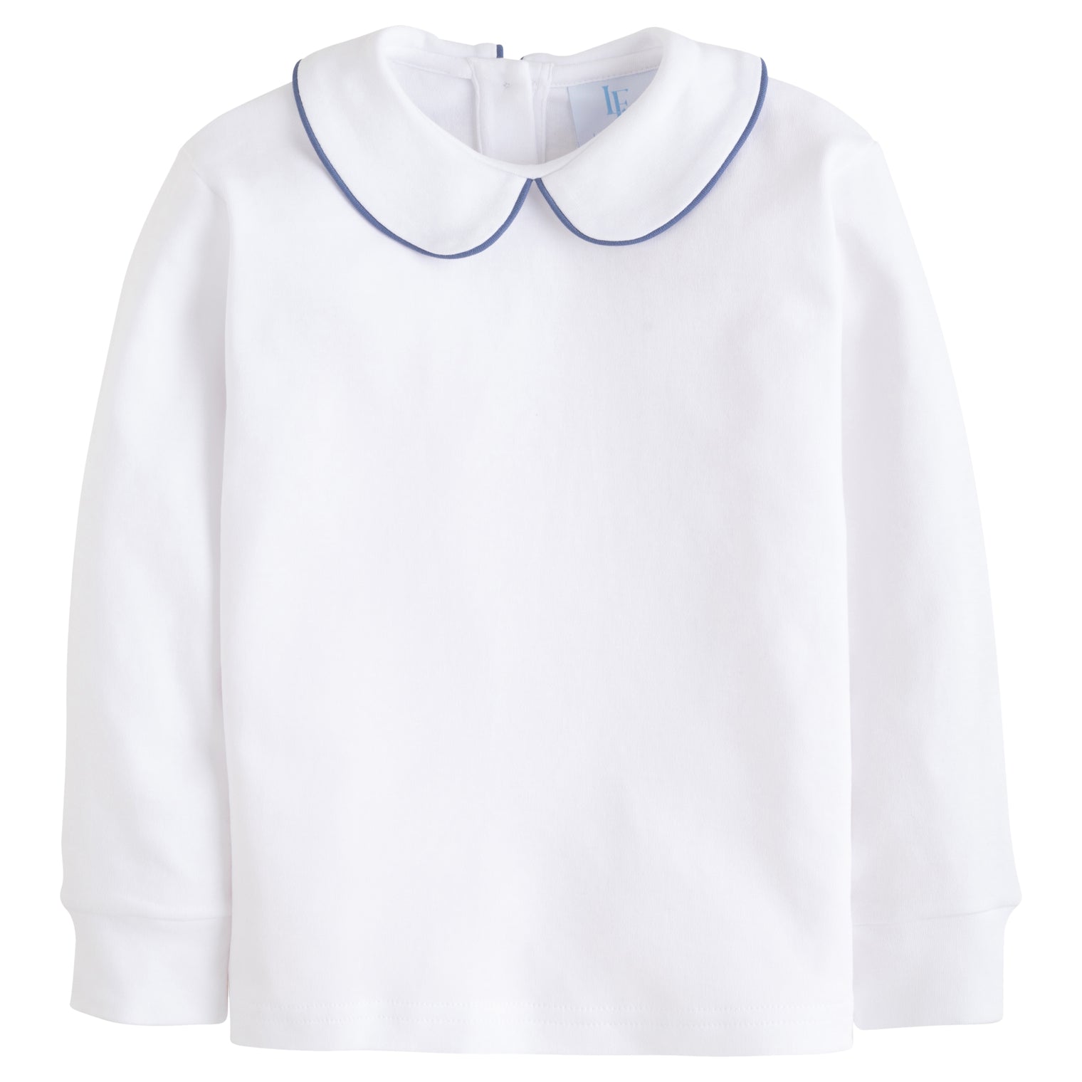Piped Peter Pan Shirt - Gray Blue