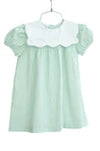 Scalloped Bib Dress in Green