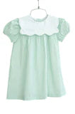 Scalloped Bib Dress in Green