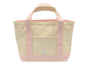 Mini Tote- Coated Canvas Natural with Gingham Taffy Trim