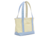 Medium Tote Coated Canvas Natural with Gingham Mist Trim
