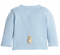 Crochet Cardigan - Blue Teddy Bear