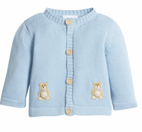 Crochet Cardigan - Blue Teddy Bear
