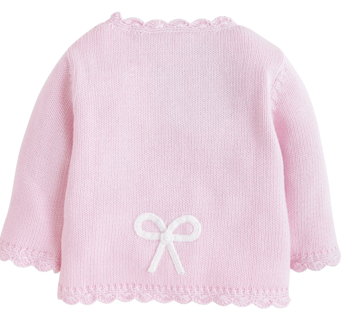 Crochet Cardigan Pink Bow