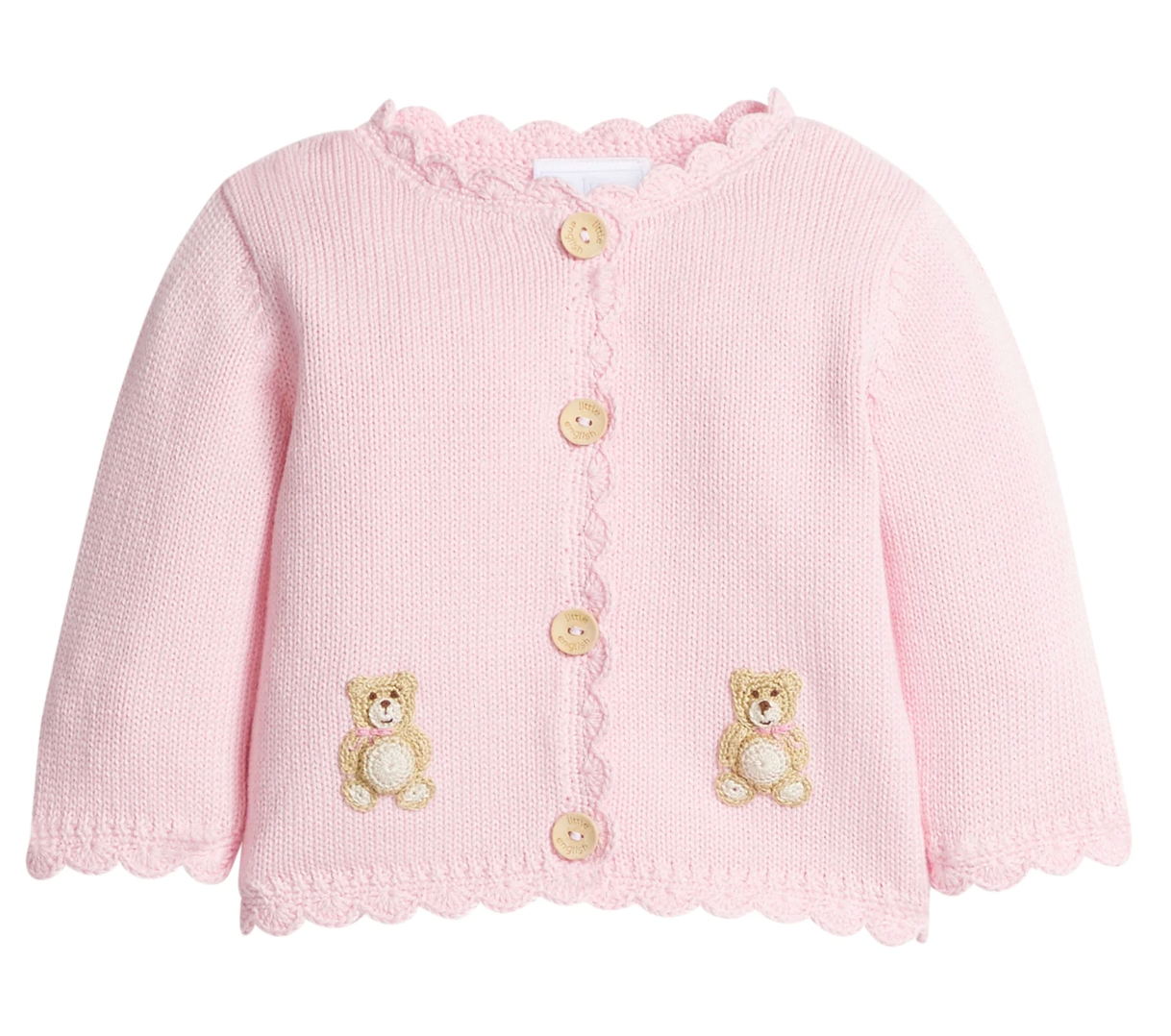 Crochet Cardigan Pink Teddy Bear