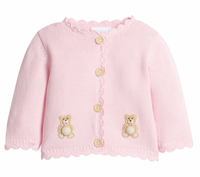 Crochet Cardigan Pink Teddy Bear