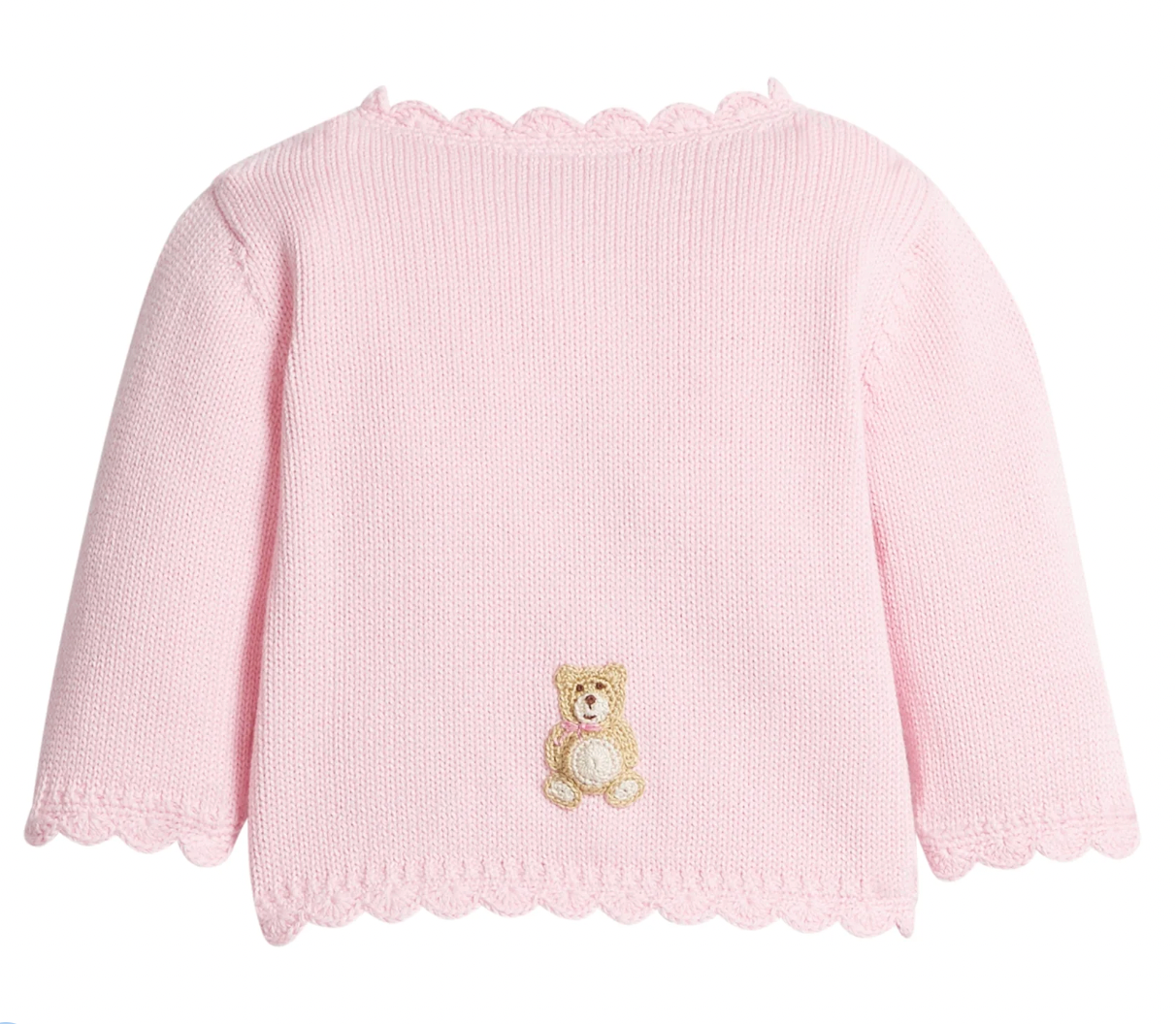Crochet Cardigan Pink Teddy Bear