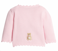 Crochet Cardigan Pink Teddy Bear