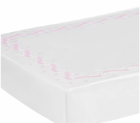 Embroidered Crib Sheet - Blush
