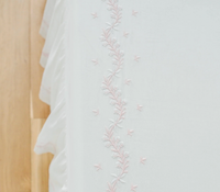 Embroidered Crib Sheet - Blush
