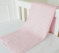 Embroidered Crib Sheet - Blush