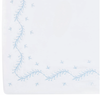 Embroidered Crib Sheet - Sky