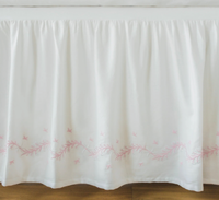Embroidered Crib Skirt - Blush
