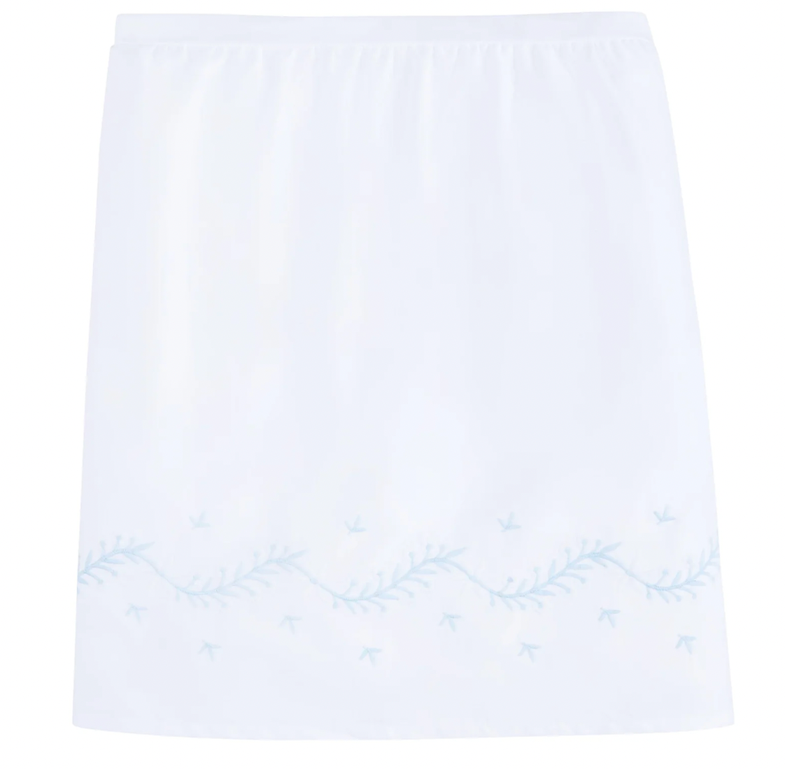 Embroidered Crib Skirt - Sky