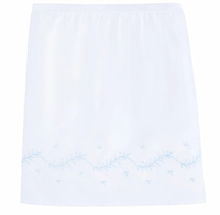 Embroidered Crib Skirt - Sky