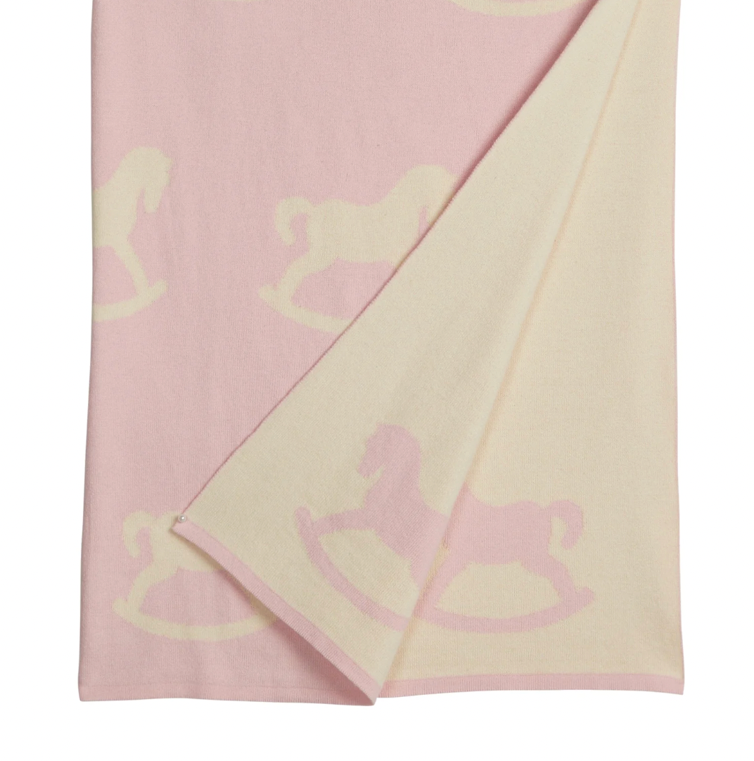 Nursery Blanket - Pink Rocking Horse
