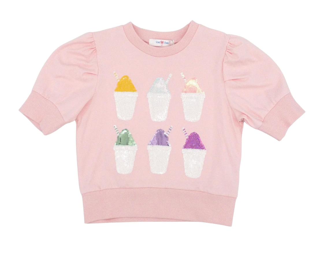 Sequin Snowball Puff Sleeve Top