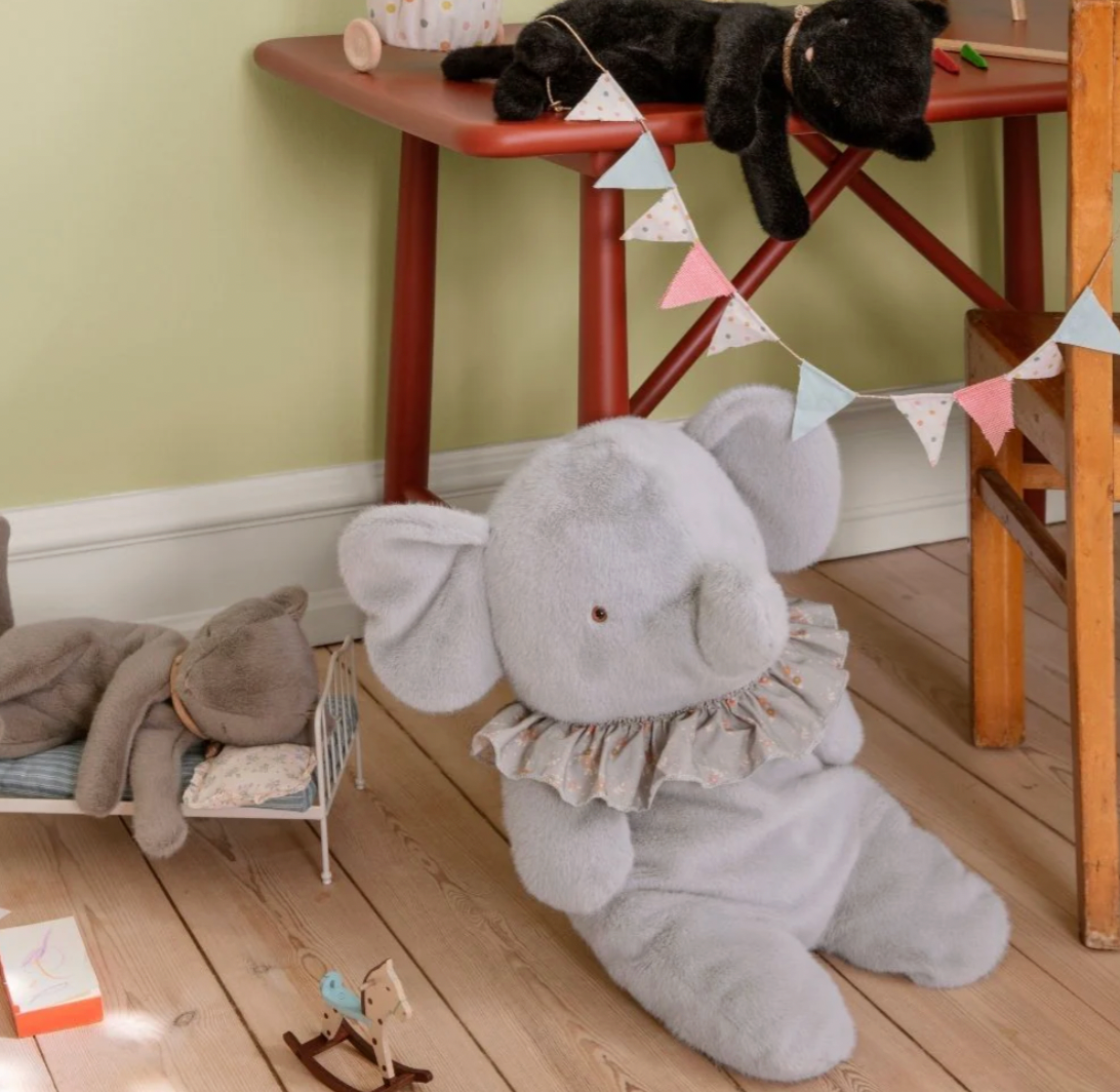 Big Elephant Plush - Blue/Grey