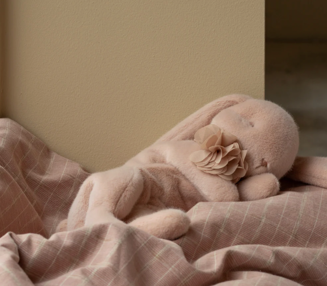 Small Sleeping Bunny Plush - Powder