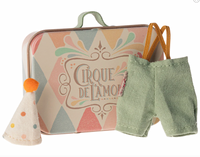 Little Brother Clown Clothes in Suitcase