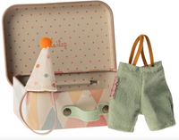 Little Brother Clown Clothes in Suitcase