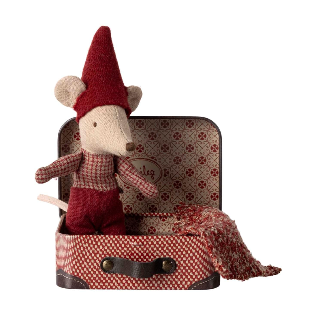 Christmas Baby Mouse in a Suitcase