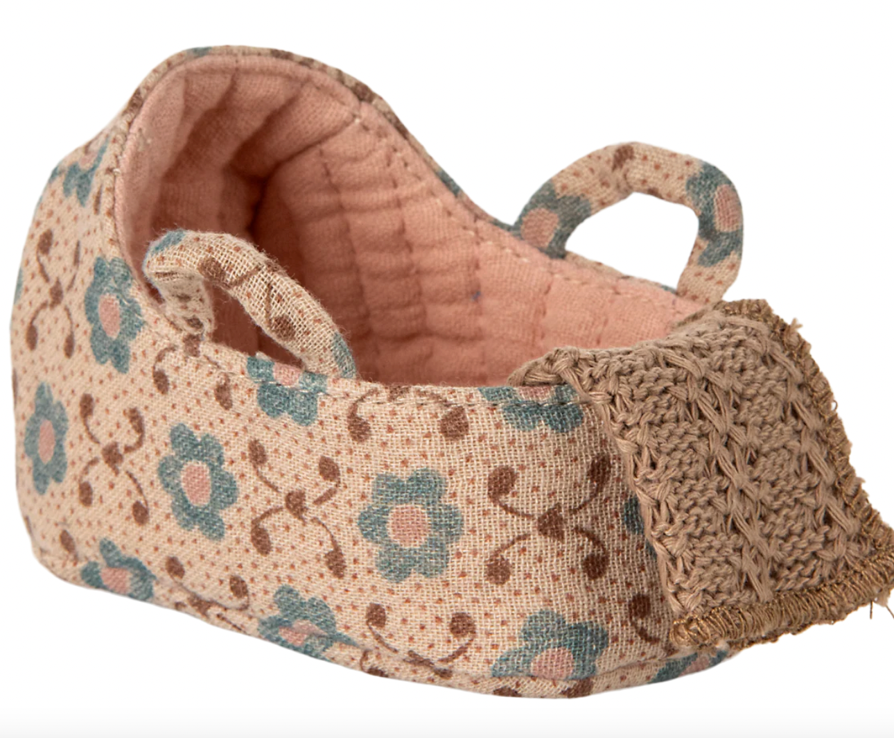 Maileg Carry Cot, Baby Mouse Size- Rose
