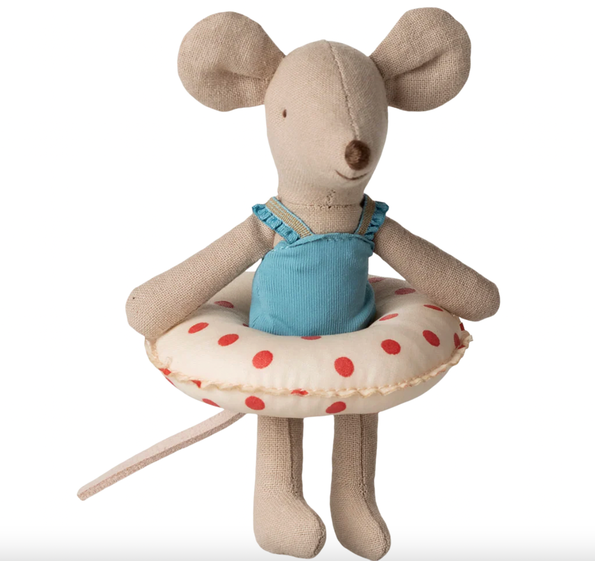 Maileg Mouse With Float, Little Sister-Red Dot