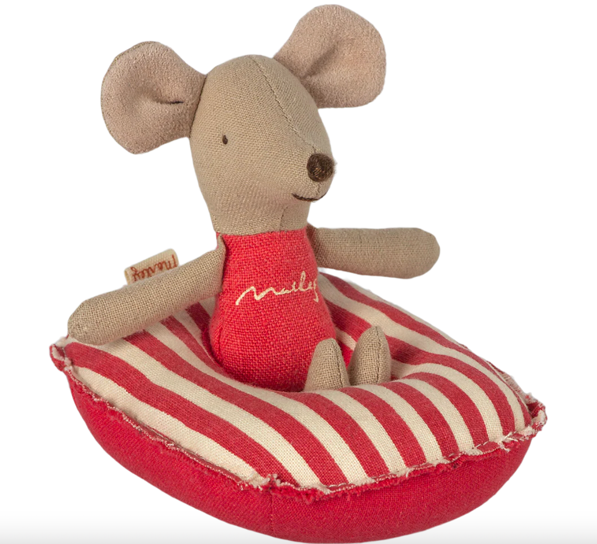 Maileg Rubber Boat, Small Mouse-Red Striped