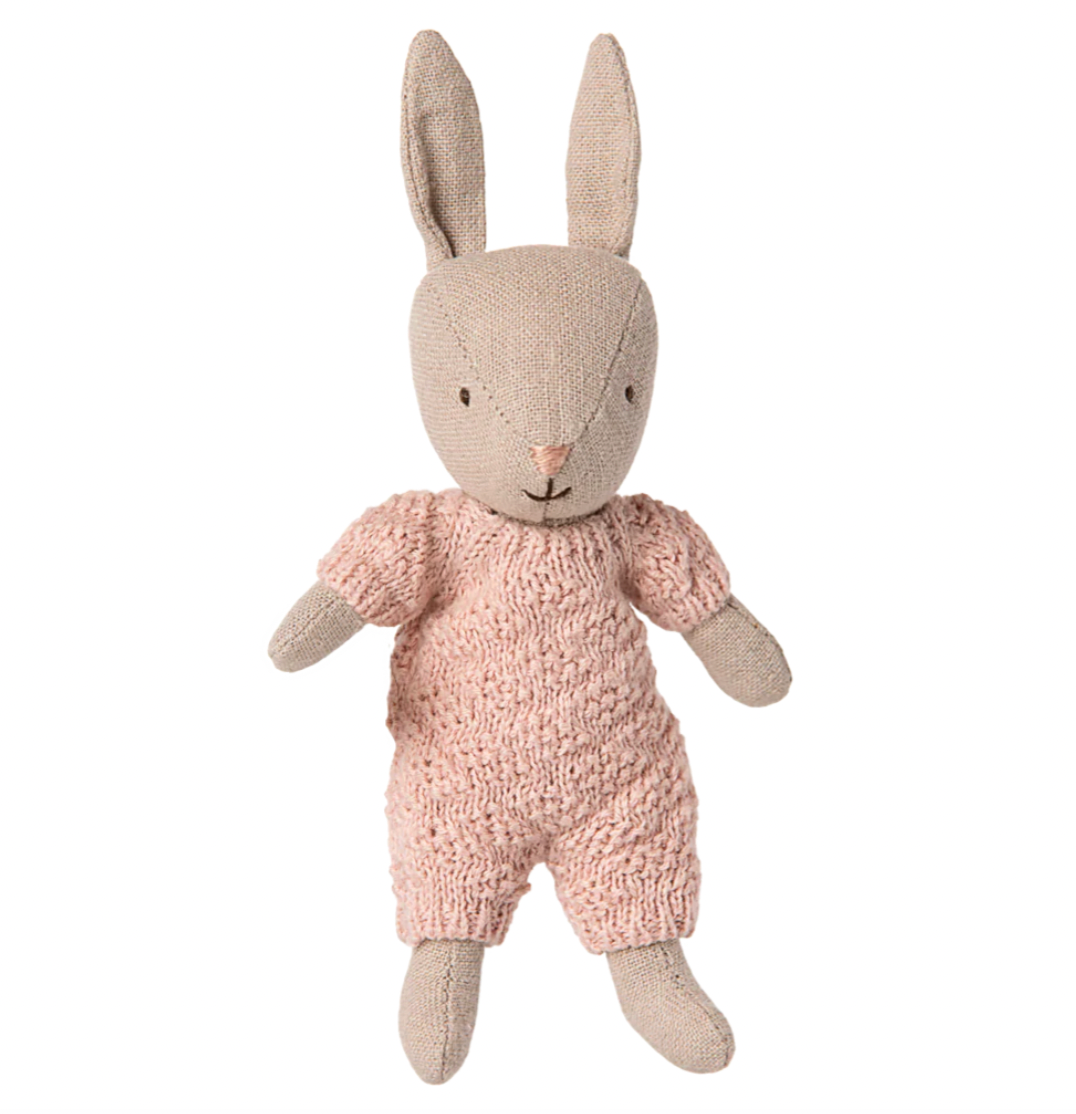 Baby Bunny & Rabbit Knitted Micro Suit - Rose