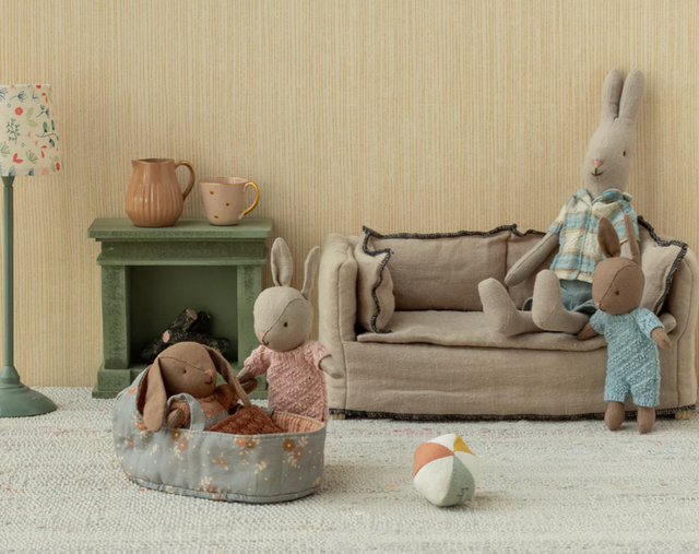 Baby Bunny & Rabbit Knitted Micro Suit - Rose