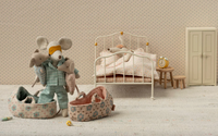 Maileg Baby Mouse In Carry Cot- Blue