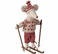 Winter Mouse With Ski Set, Mum-Red