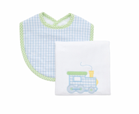 Train Basic Bib & Burp Boxed Set