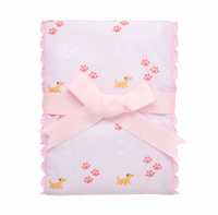 Puppy Fancy Fabric Burp, Pink
