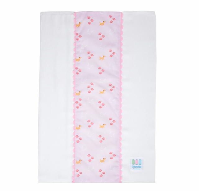 Puppy Fancy Fabric Burp, Pink