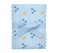 Puppy Fancy Fabric Burp, Blue