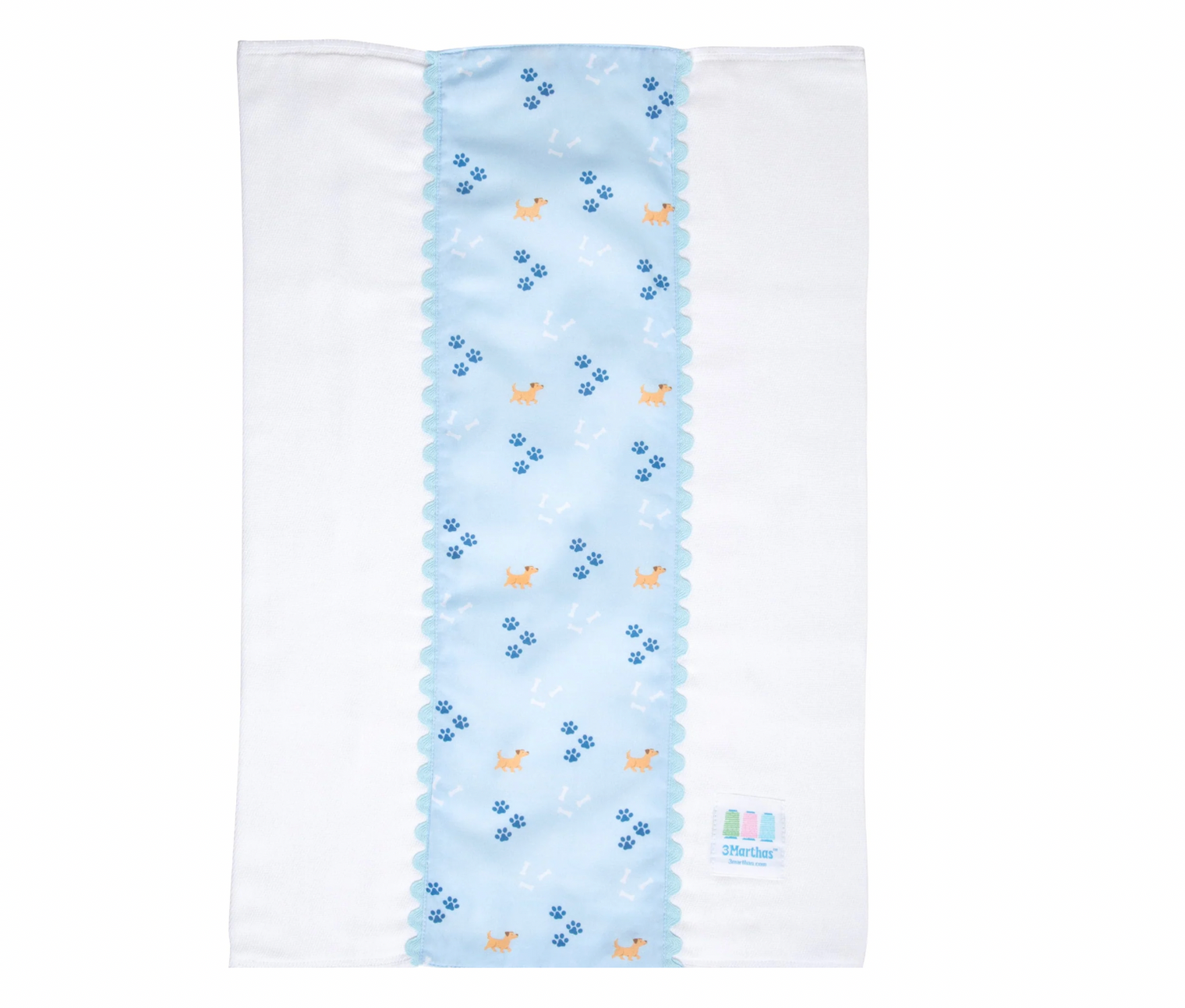 Puppy Fancy Fabric Burp, Blue