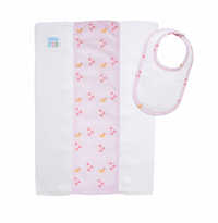 Puppy Drooler Bib & Burp Set, Pink