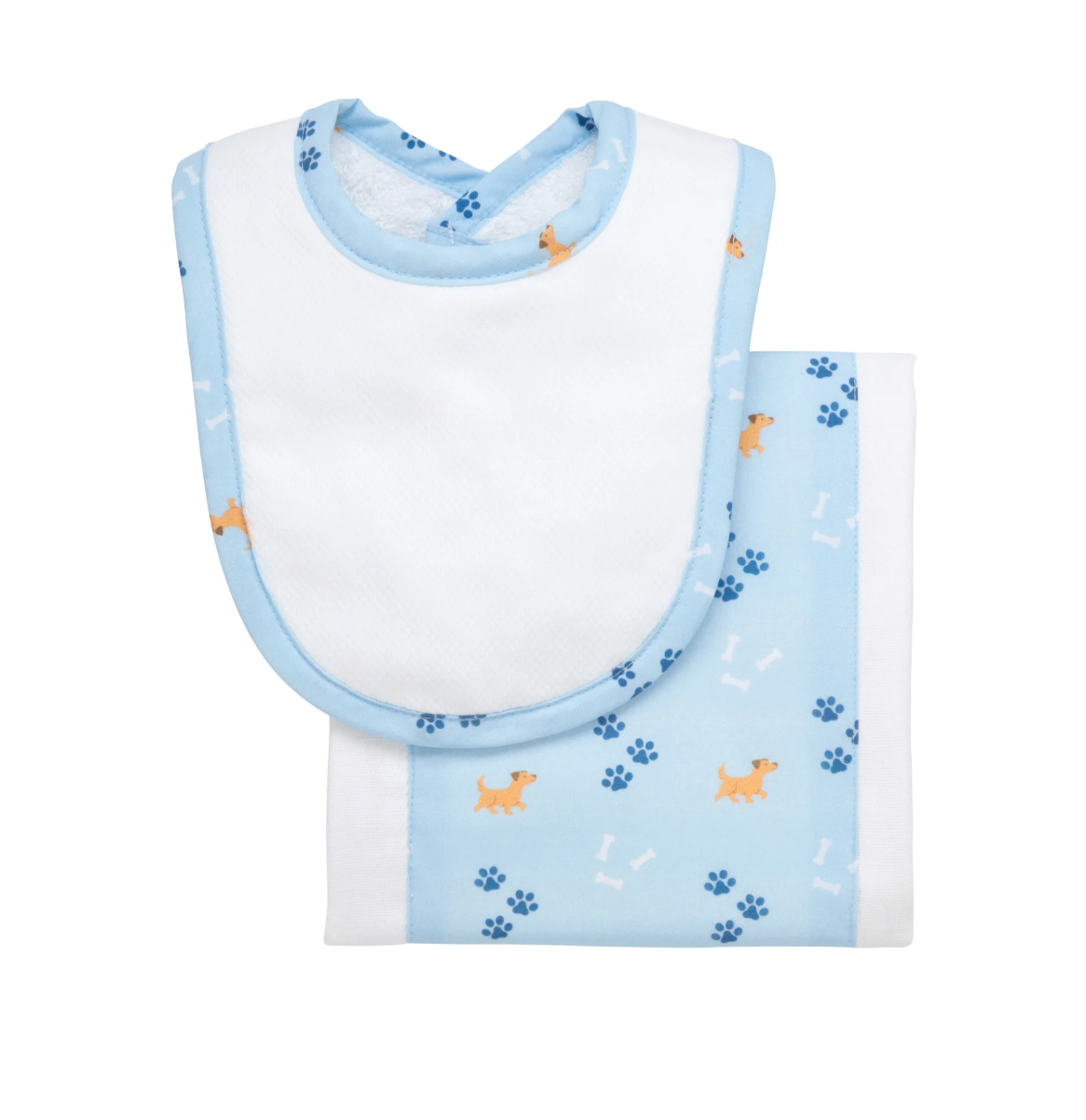 Puppy Drooler Bib & Burp Set, Blue