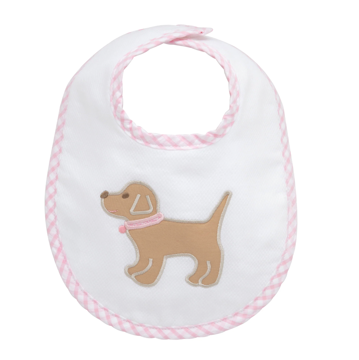 Puppy Applique Basic Bib, Pink