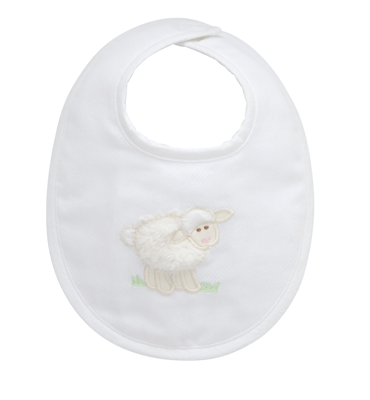 Lamb Applique Basic Bib, White
