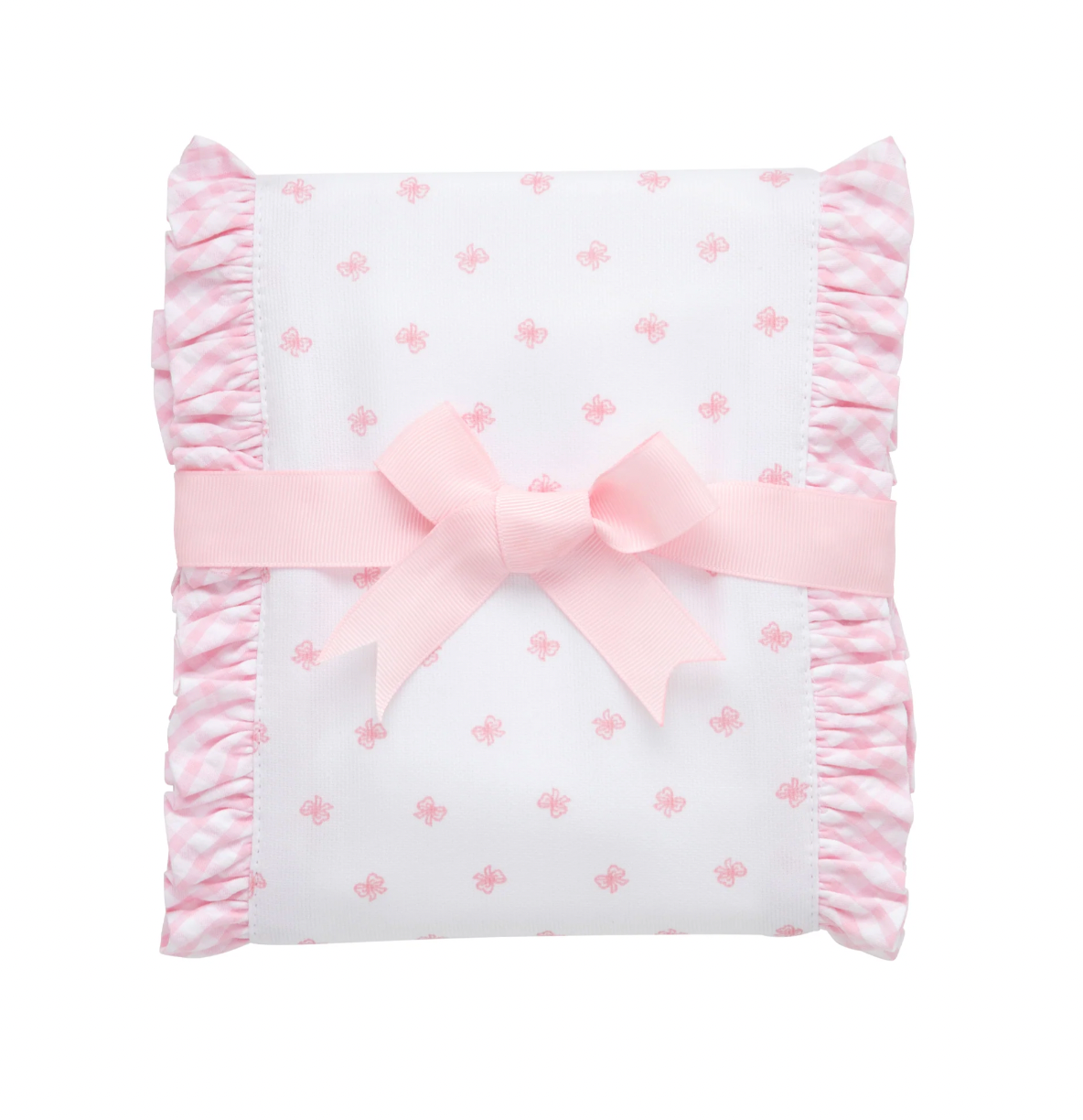 Bow Fancy Fabric Burp, Pink